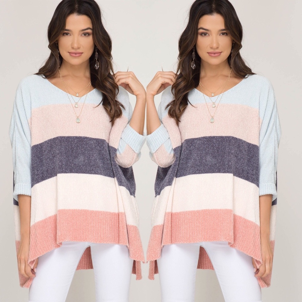 Chenille candy sweater